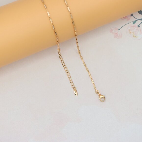 "Textured Rose Gold Chain Necklace, Elegant Shine, XPNL0182 - Picture 12 of 12